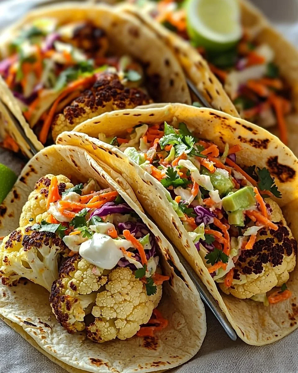 9 Amazing Roasted Cauliflower Tacos with Slaw