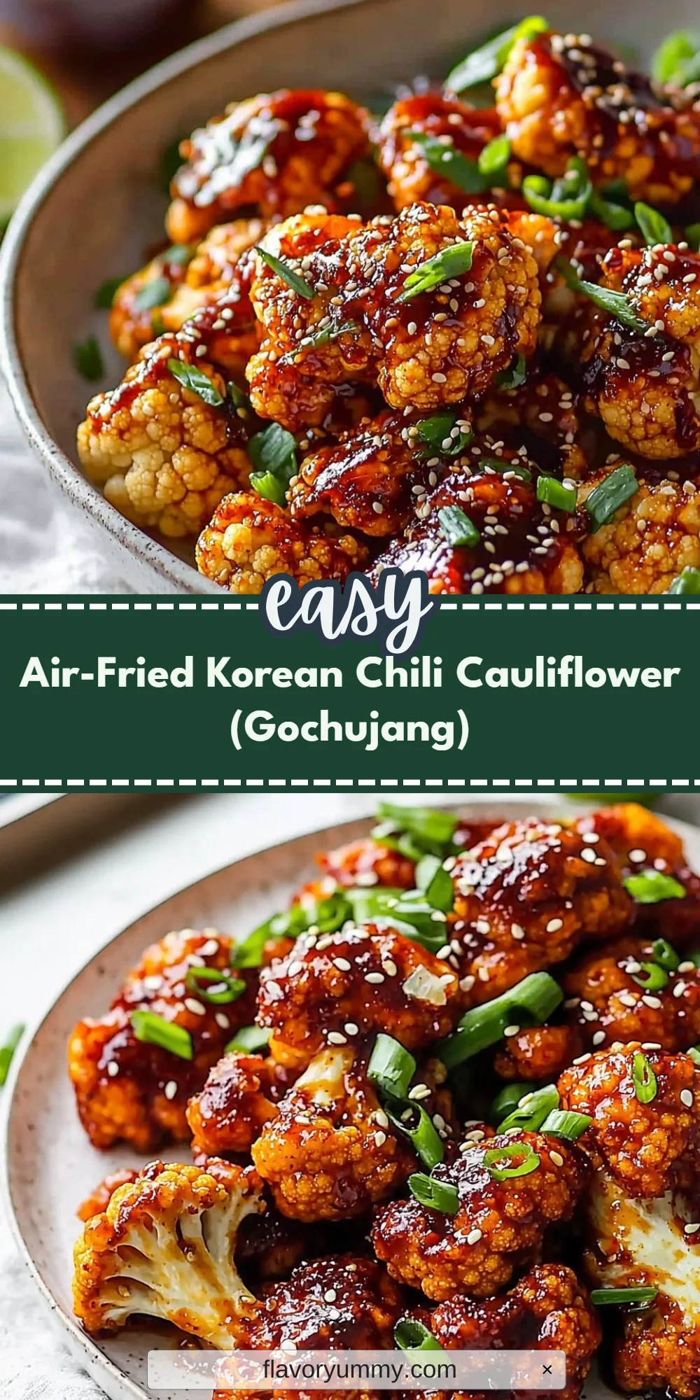 Air-Fried Korean Chili Cauliflower (Gochujang)