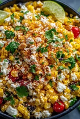 Delicious bowl of Mexican Street Corn Salad with toppings and spices