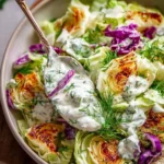 Delicious cabbage salad with yogurt dressing served in a bowl