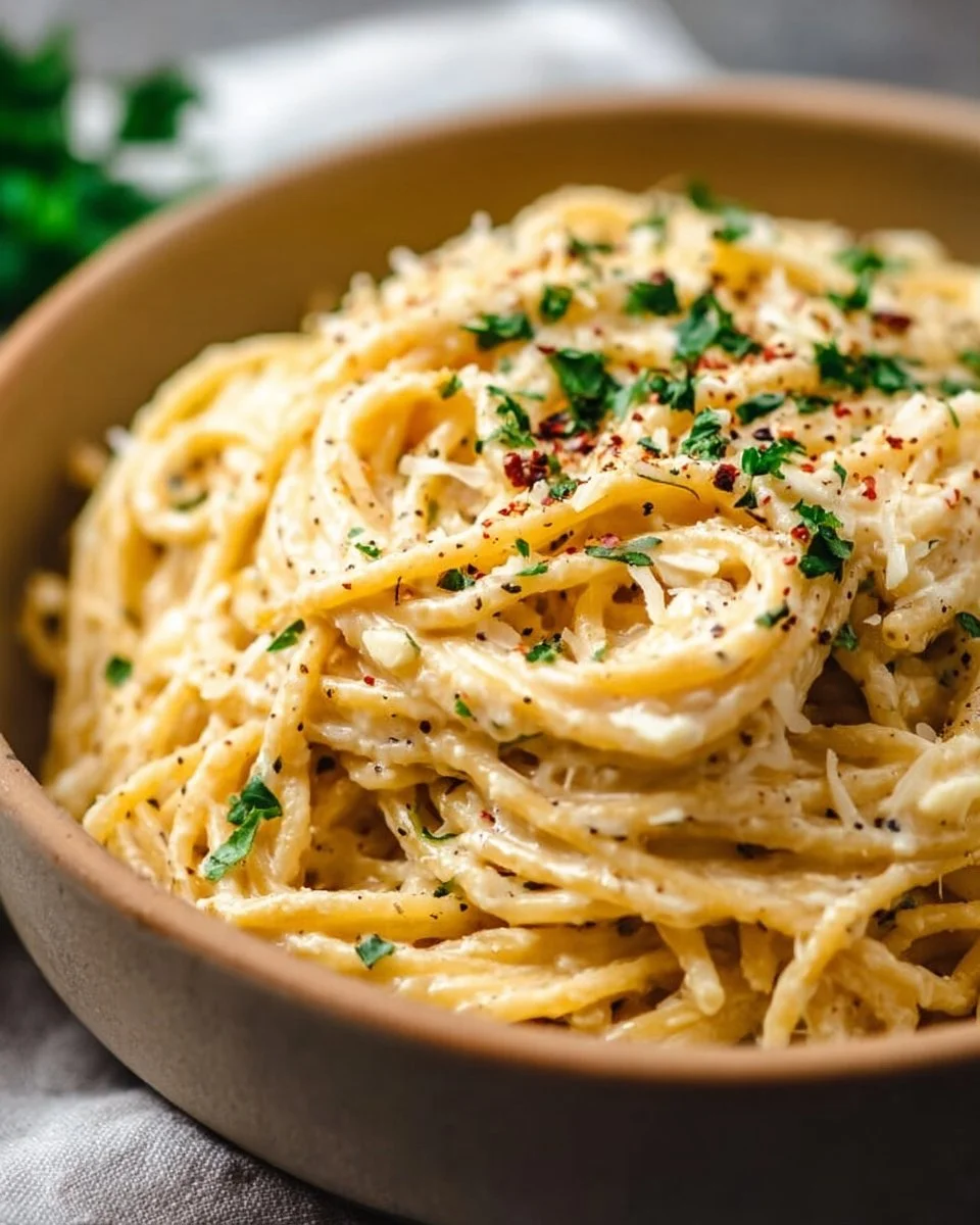 Cheesy Garlic Parmesan Spaghetti