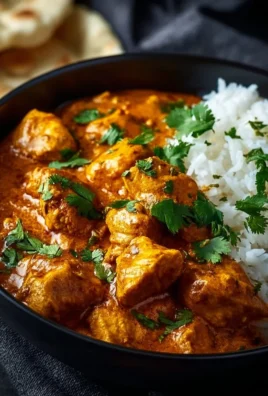 Delicious Chicken Curry served with rice and naan, featuring vibrant spices.