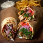 Delicious Chicken Shawarma Wrap with marinated chicken and fresh ingredients