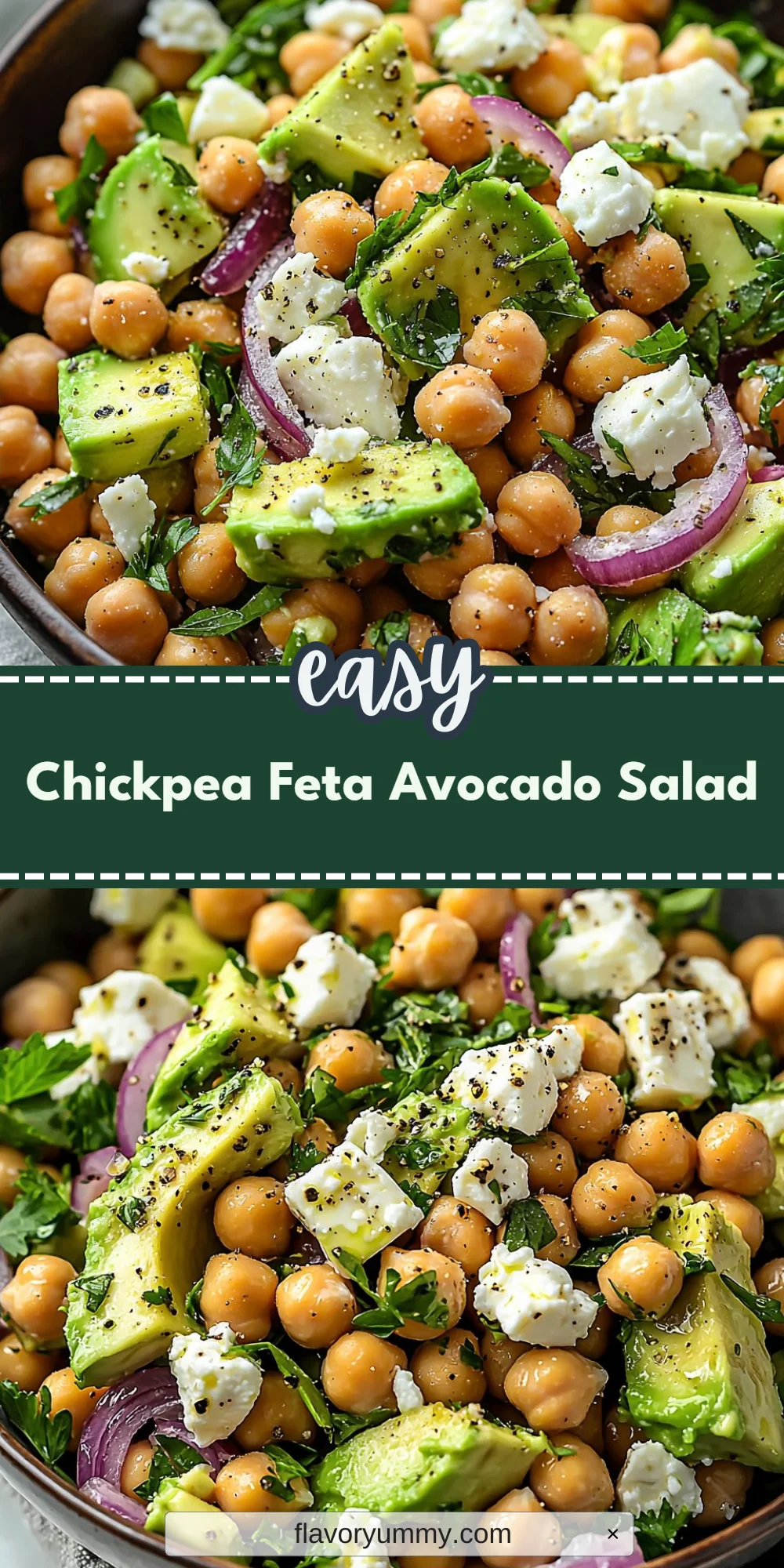 Chickpea Feta Avocado Salad