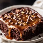Delicious Chocolate Caramel Dump Cake with chocolate and caramel layers