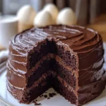 Delicious homemade Chocolate Fudge Cake with creamy chocolate frosting