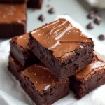 Delicious Chocolate Ganache Brownies topped with rich chocolate ganache