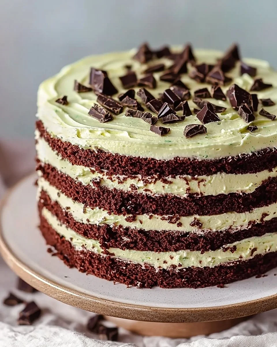 Chocolate Mint Layered Cake