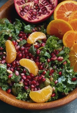 Colorful Citrus Pomegranate Kale Salad with vibrant ingredients