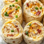 Crack Chicken Pinwheels served on a platter garnished with herbs