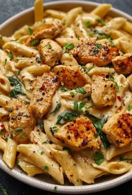 Creamy Cajun chicken pasta in a bowl garnished with herbs