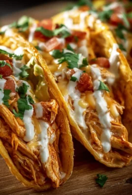 Creamy Cheddar Ranch Chicken Tacos served with fresh ingredients