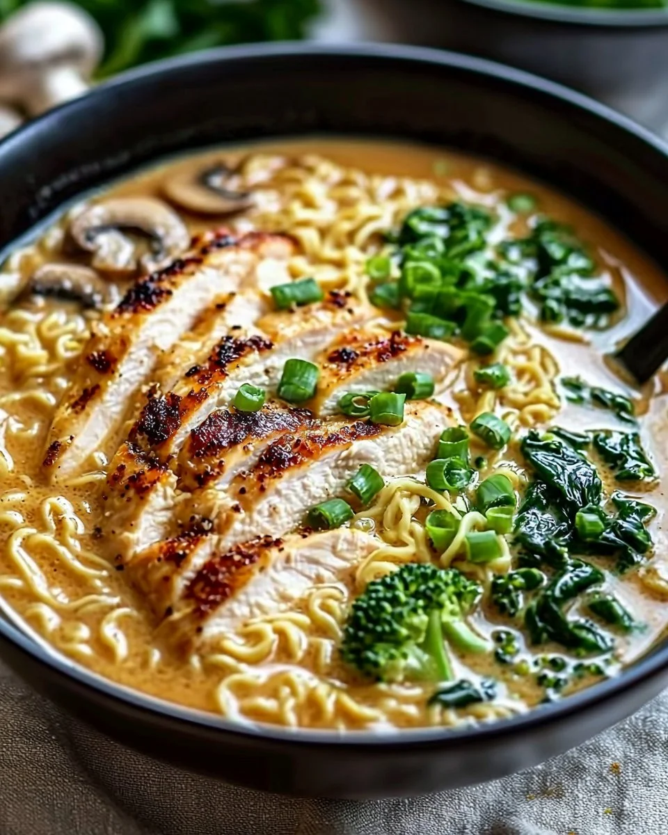 Creamy Garlic Chicken Ramen