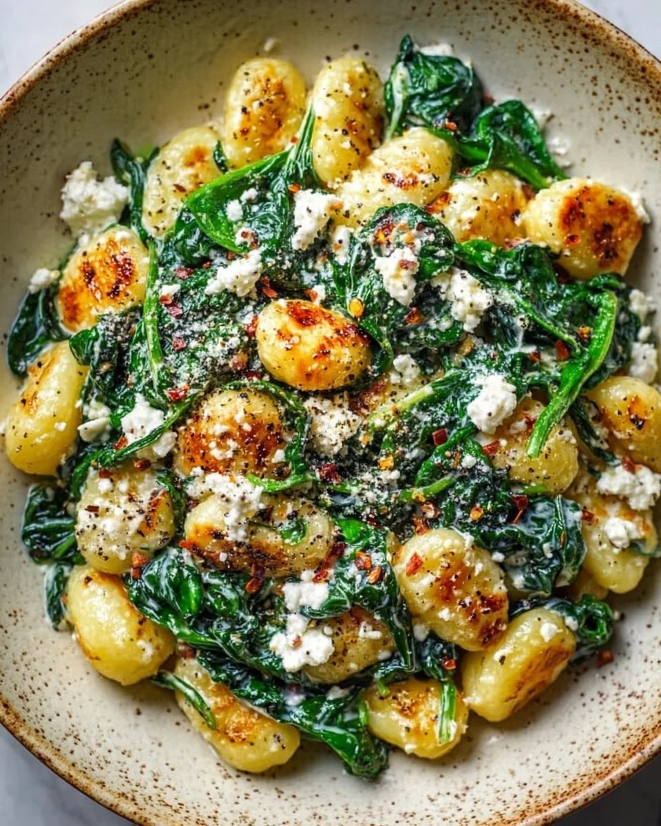 Creamy Gnocchi with Spinach and Feta