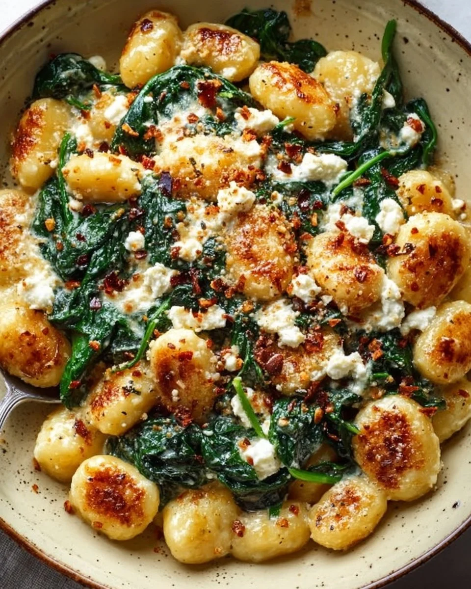 Creamy Gnocchi with Spinach and Feta