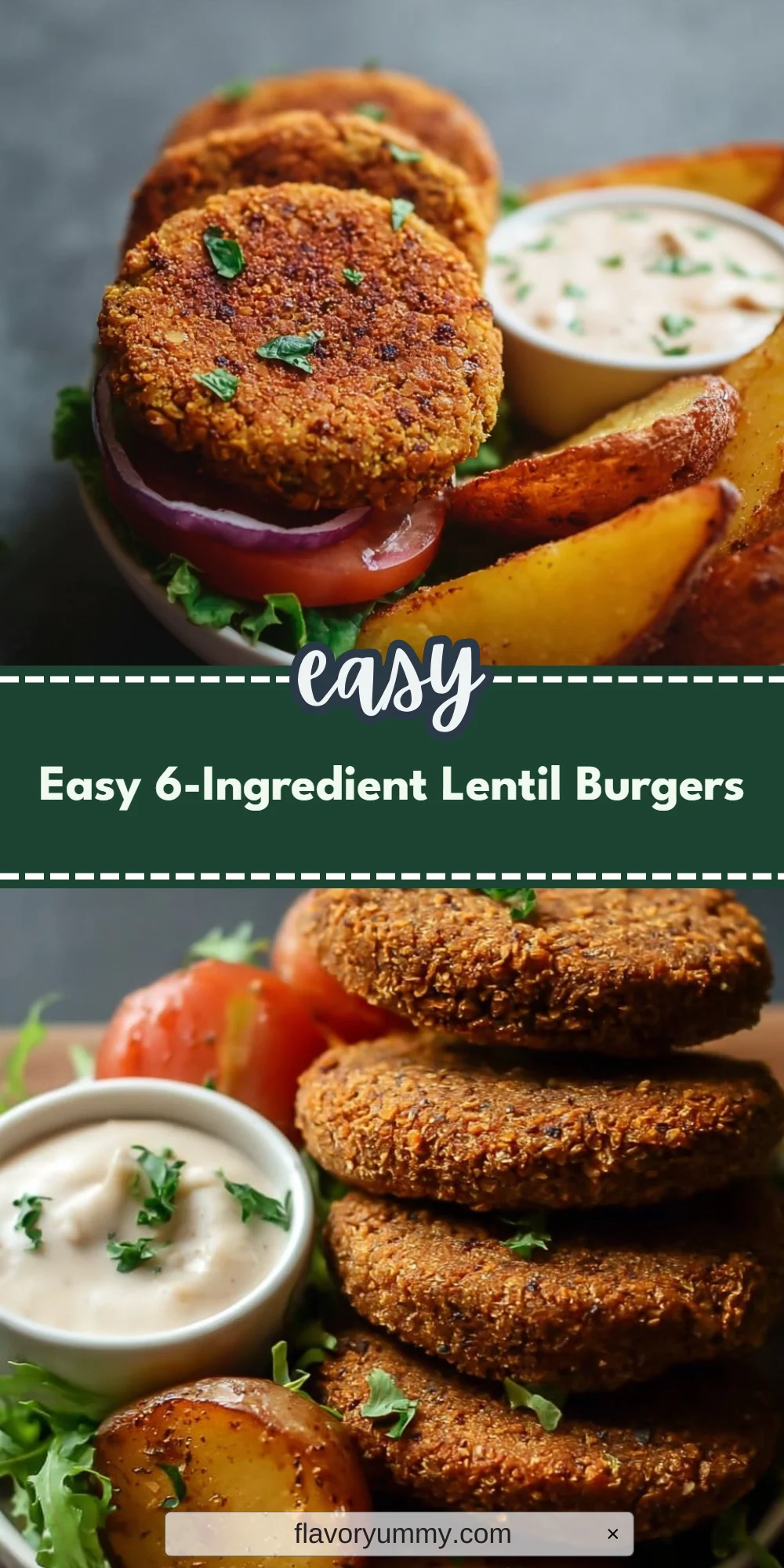 Easy 6-Ingredient Lentil Burgers