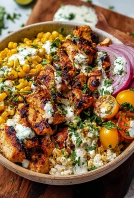Delicious Easy Street Corn Chicken Bowl with corn and grilled chicken.