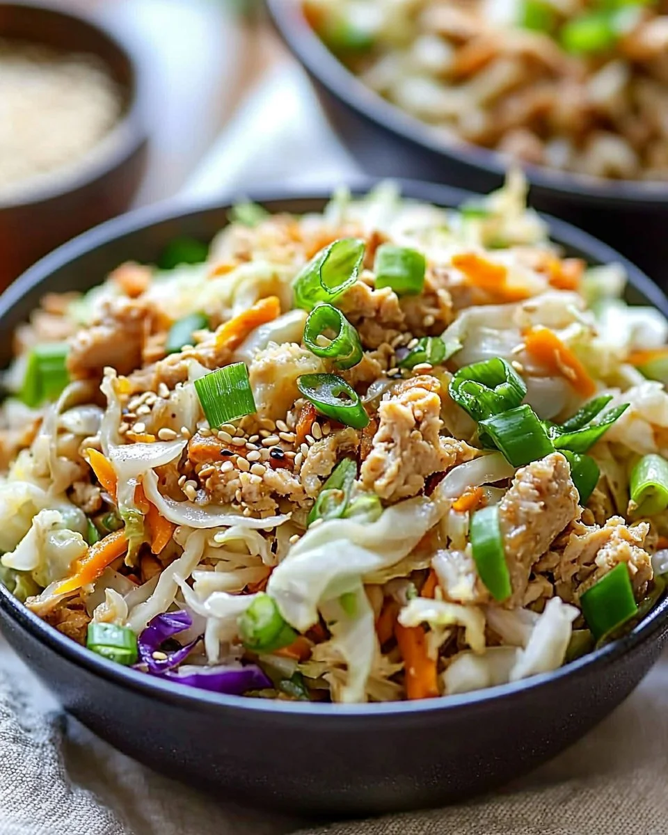 Egg Roll Bowls with Chicken and Cabbage