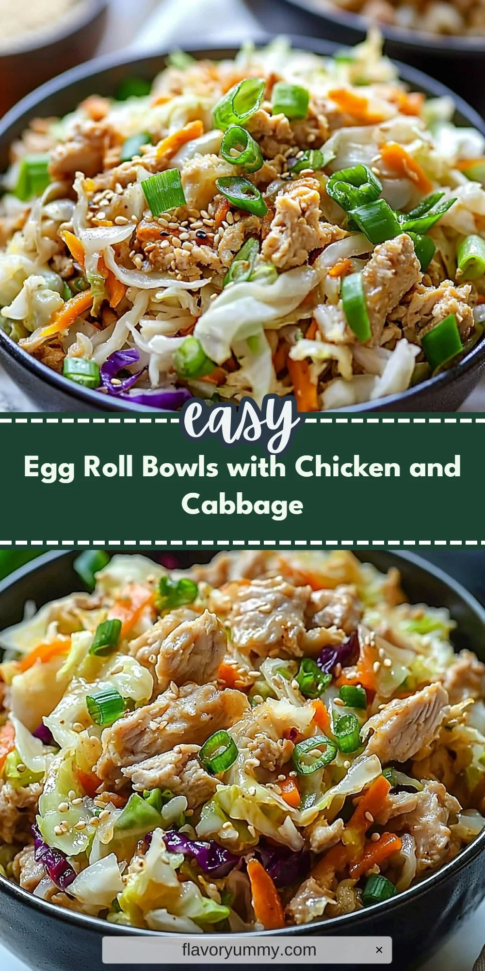 Egg Roll Bowls with Chicken and Cabbage