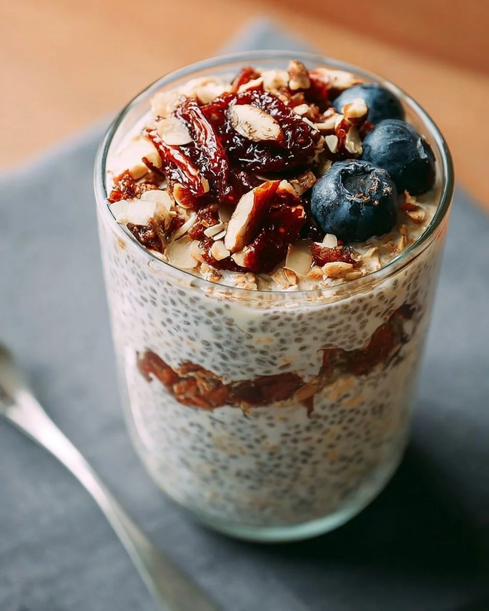Filling Date Overnight Oats with Chia Seeds