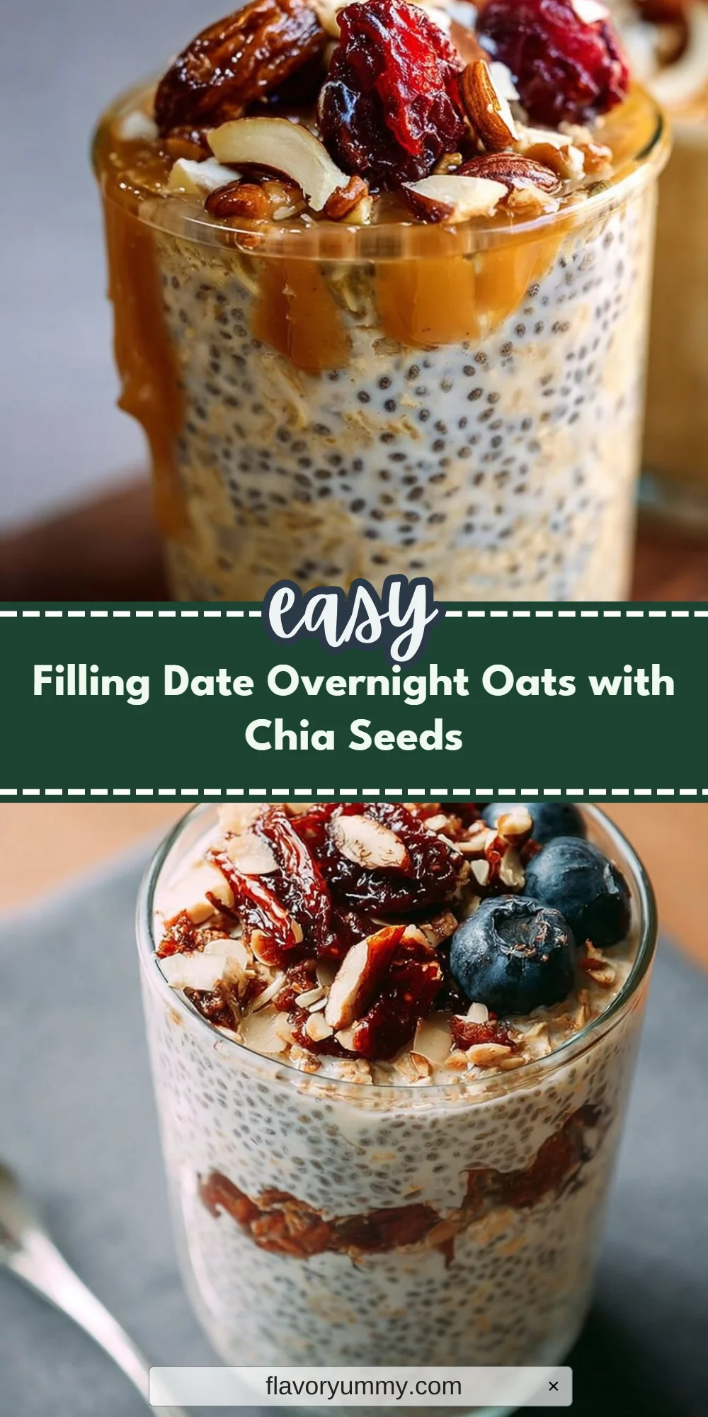Filling Date Overnight Oats with Chia Seeds