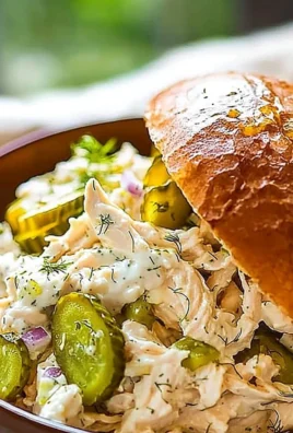 Flavored Dill Pickle Chicken Salad served in a bowl with fresh ingredients