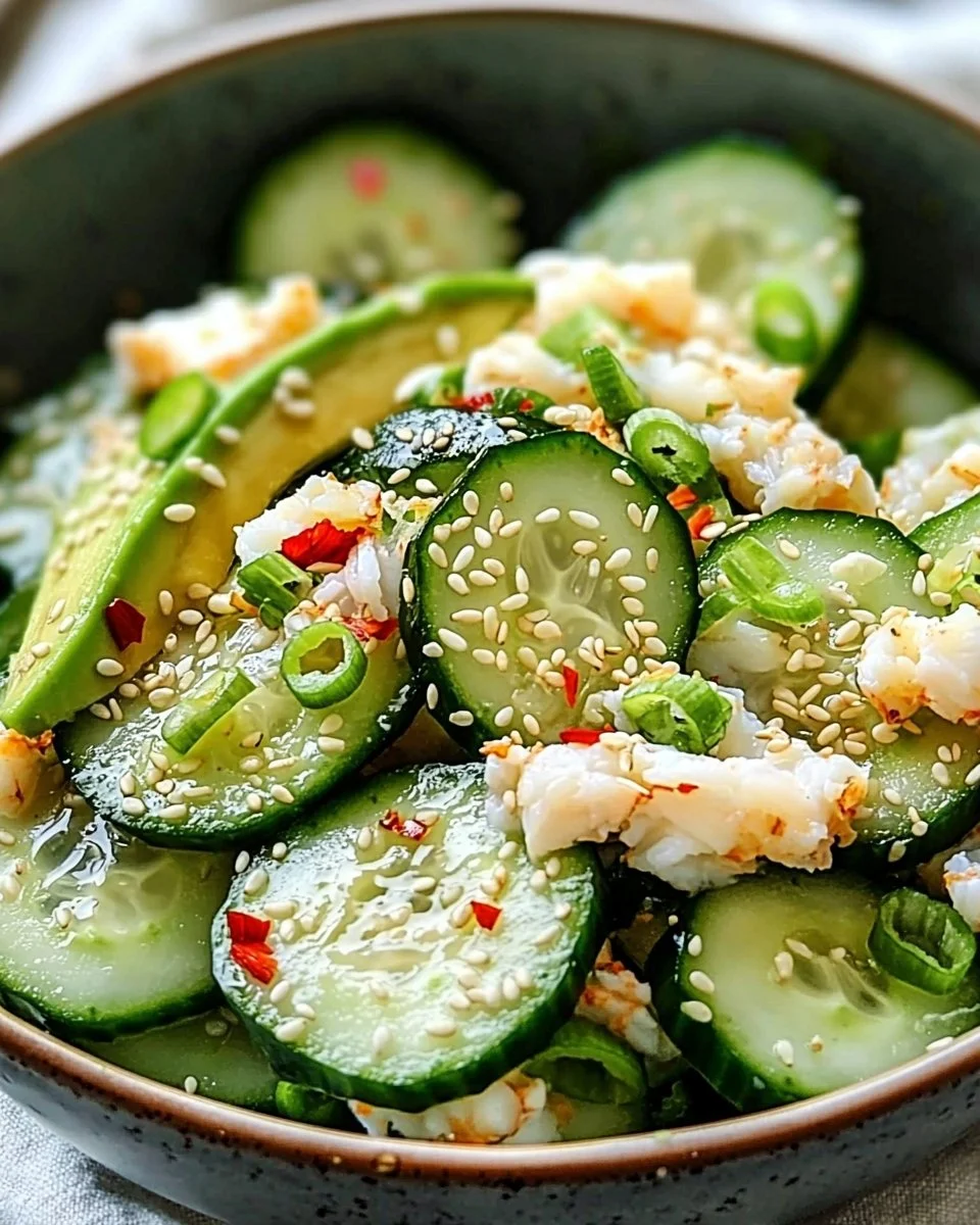 Flavorful California Roll Cucumber Salad