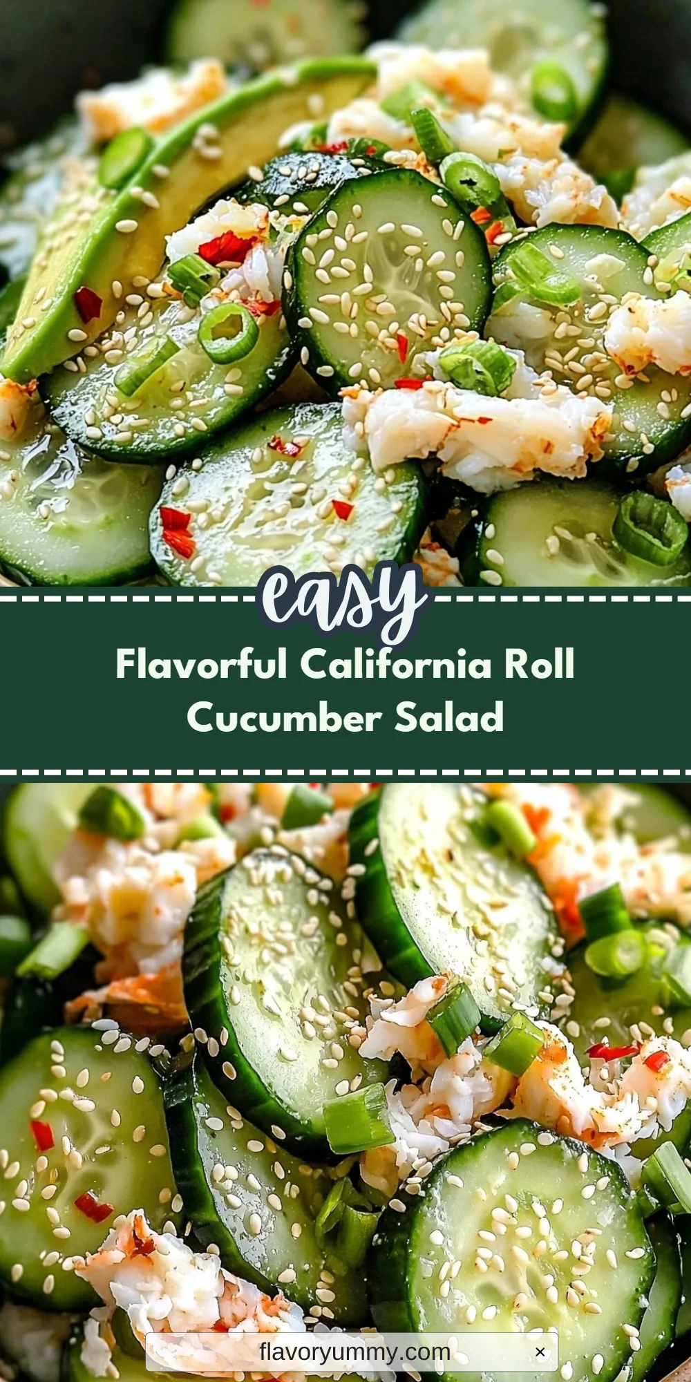 Flavorful California Roll Cucumber Salad