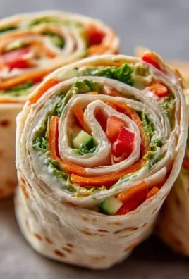 Fresh vegetable tortilla roll ups ready to serve as a healthy snack