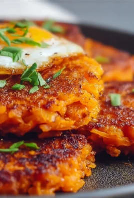 Healthy sweet potato hash browns served with fresh herbs and spices