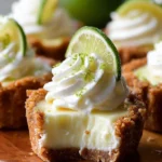 Heavenly no-bake mini key lime pies on a serving plate