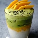 Incredible Mango Sticky Rice Matcha Latte - a delicious dessert drink