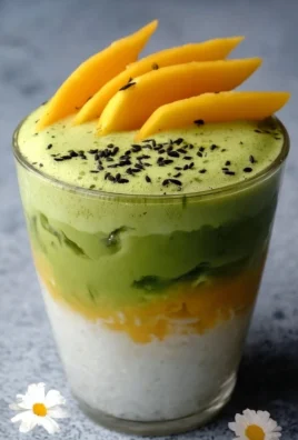 Incredible Mango Sticky Rice Matcha Latte - a delicious dessert drink