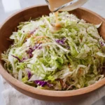 Delicious and colorful Japanese cabbage salad with fresh ingredients