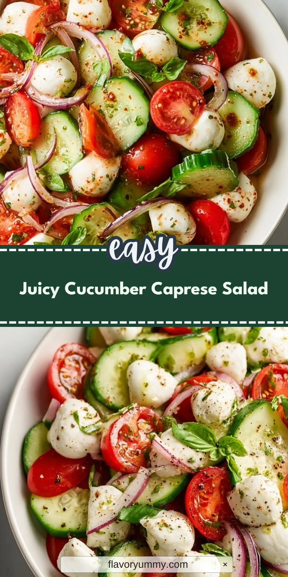 Juicy Cucumber Caprese Salad