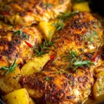 Crispy Lemon Garlic Chicken garnished with parsley, served on a plate