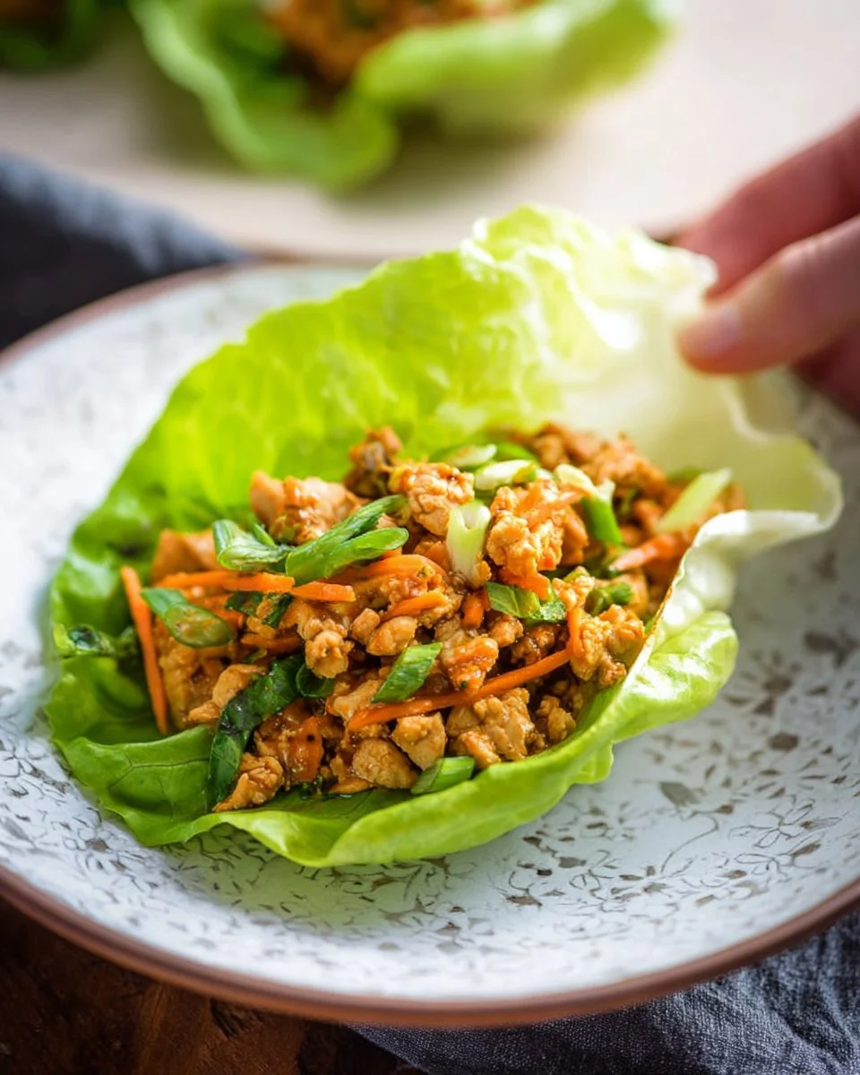Low Carb Thai Chicken Lettuce Wraps