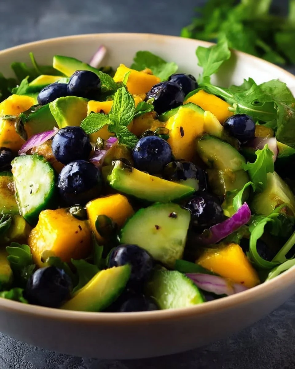 Mango Cucumber Salad with Blueberry and Avocado