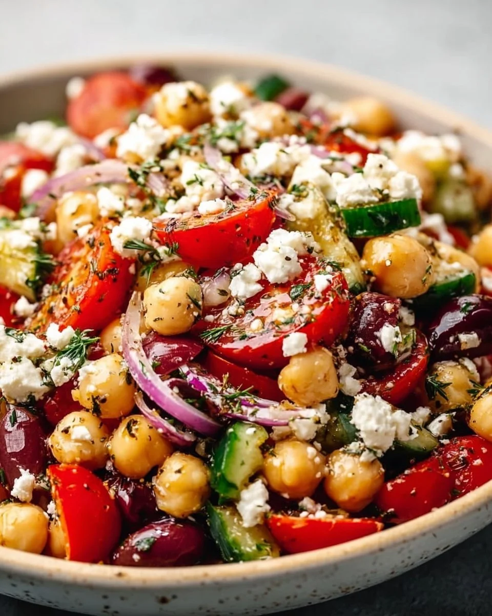 Mediterranean Chickpea Feta Salad