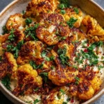 Delicious Moroccan Cauliflower drizzled with Tahini-Honey sauce