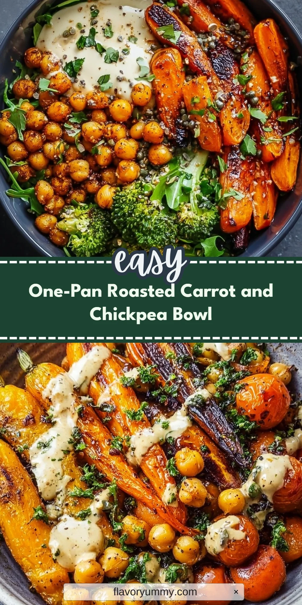 One-Pan Roasted Carrot and Chickpea Bowl