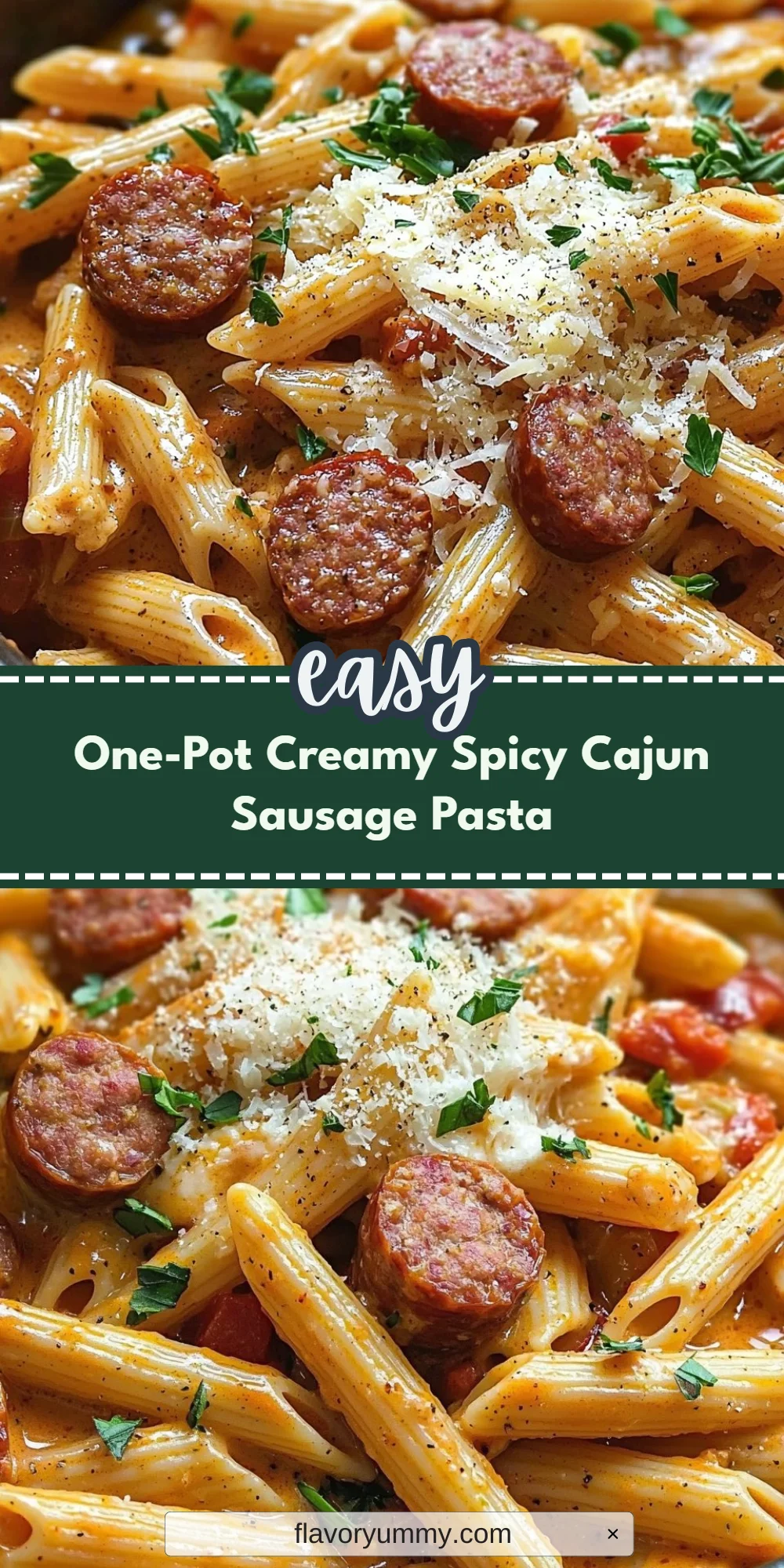 One-Pot Creamy Spicy Cajun Sausage Pasta