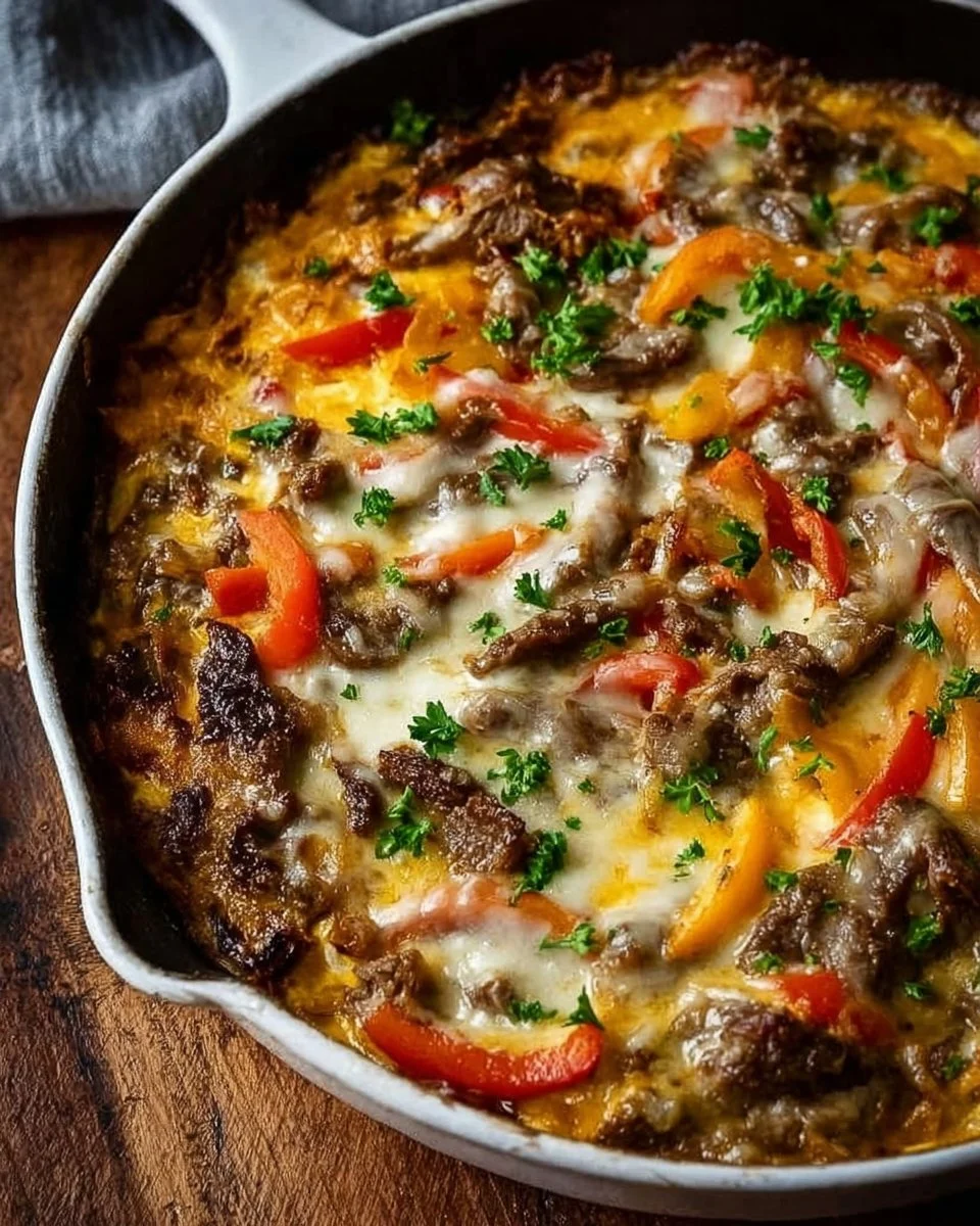 Philly Cheesesteak Skillet