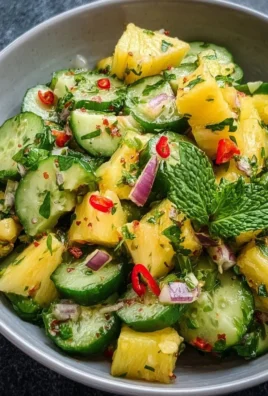 Fresh Pineapple Cucumber Salad with vibrant colors and ingredients