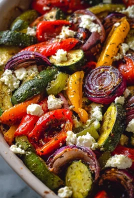 Colorful one-pan Greek vegetables ready to serve.