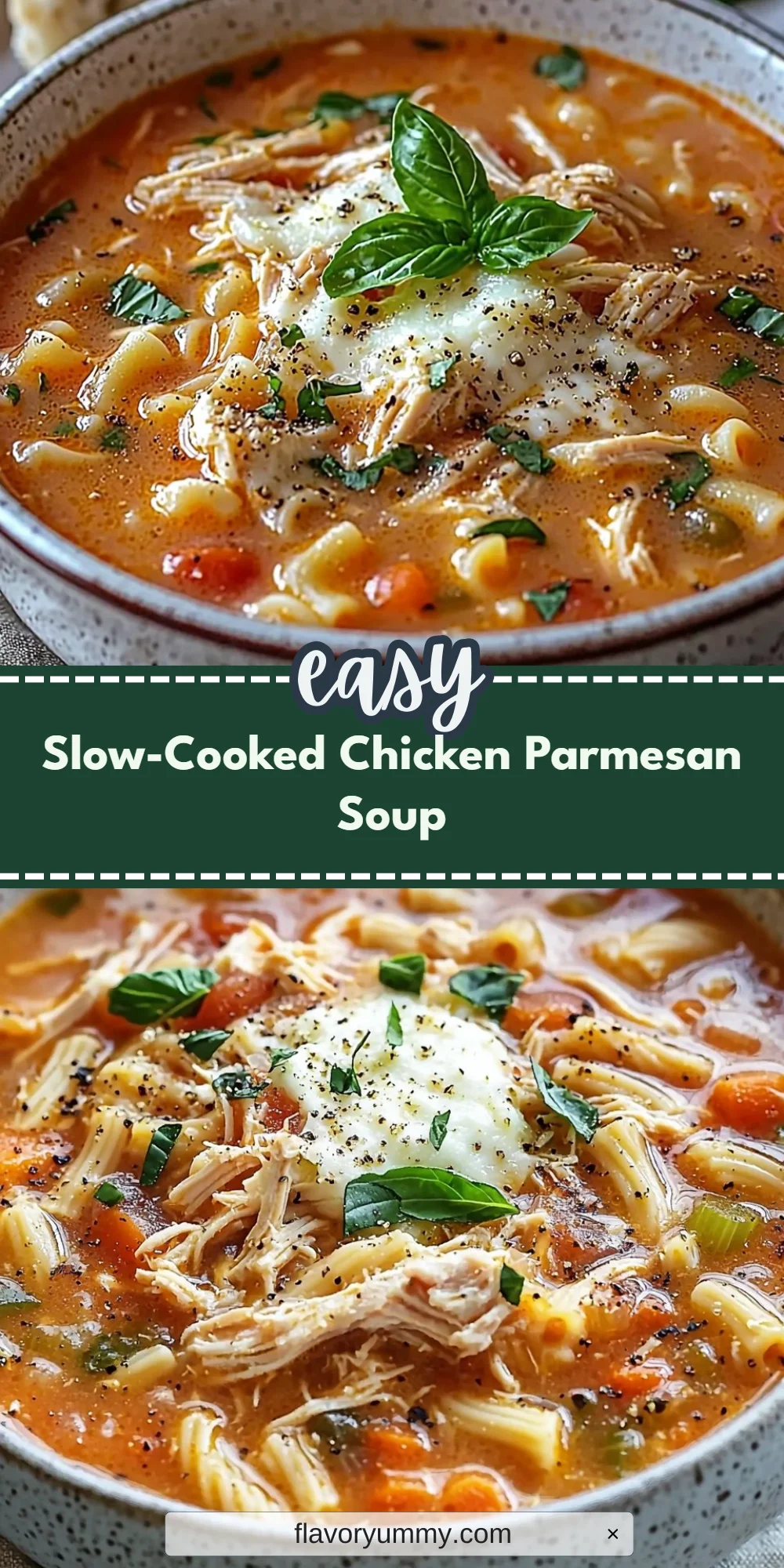 Slow-Cooked Chicken Parmesan Soup