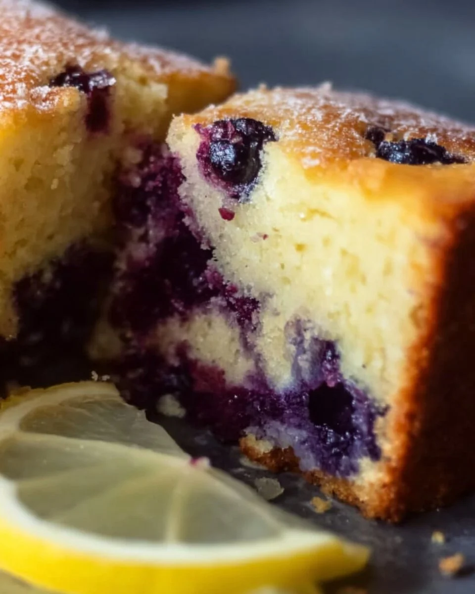 Soft and Moist Lemon Blueberry Yogurt Cake