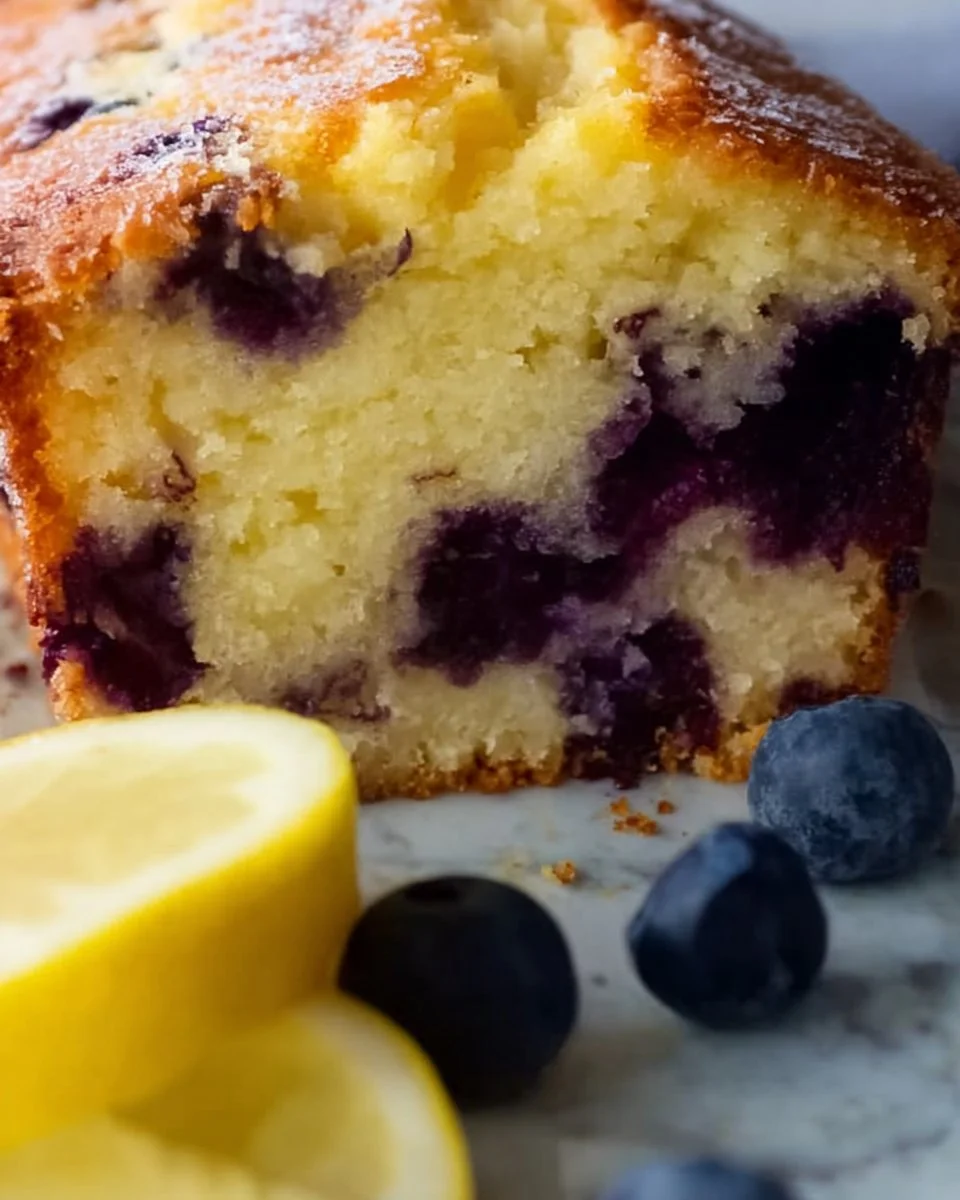 Soft and Moist Lemon Blueberry Yogurt Cake