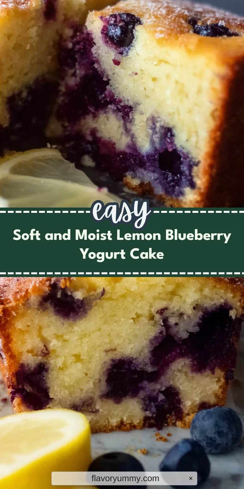 Soft and Moist Lemon Blueberry Yogurt Cake