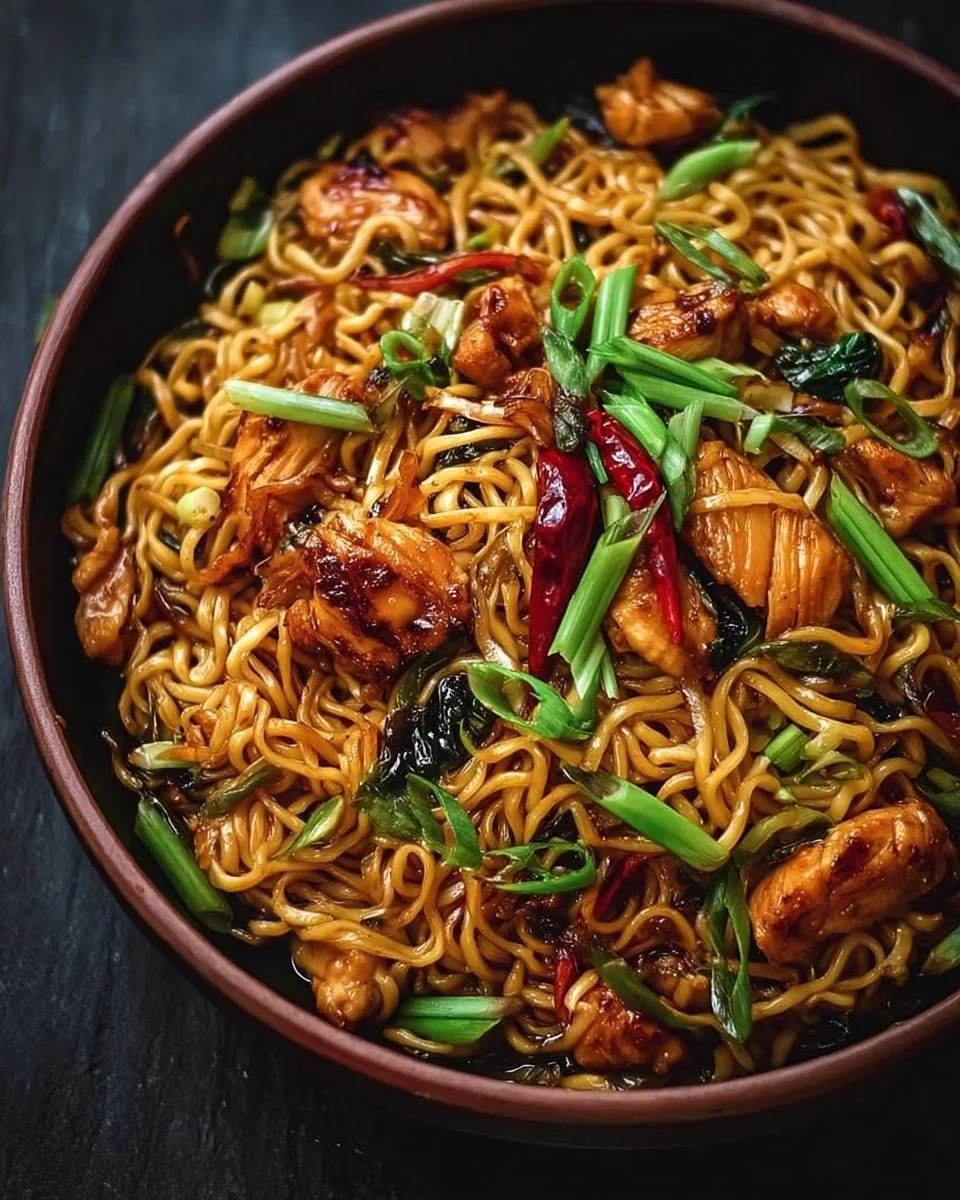 Sticky Garlic Chicken Noodles